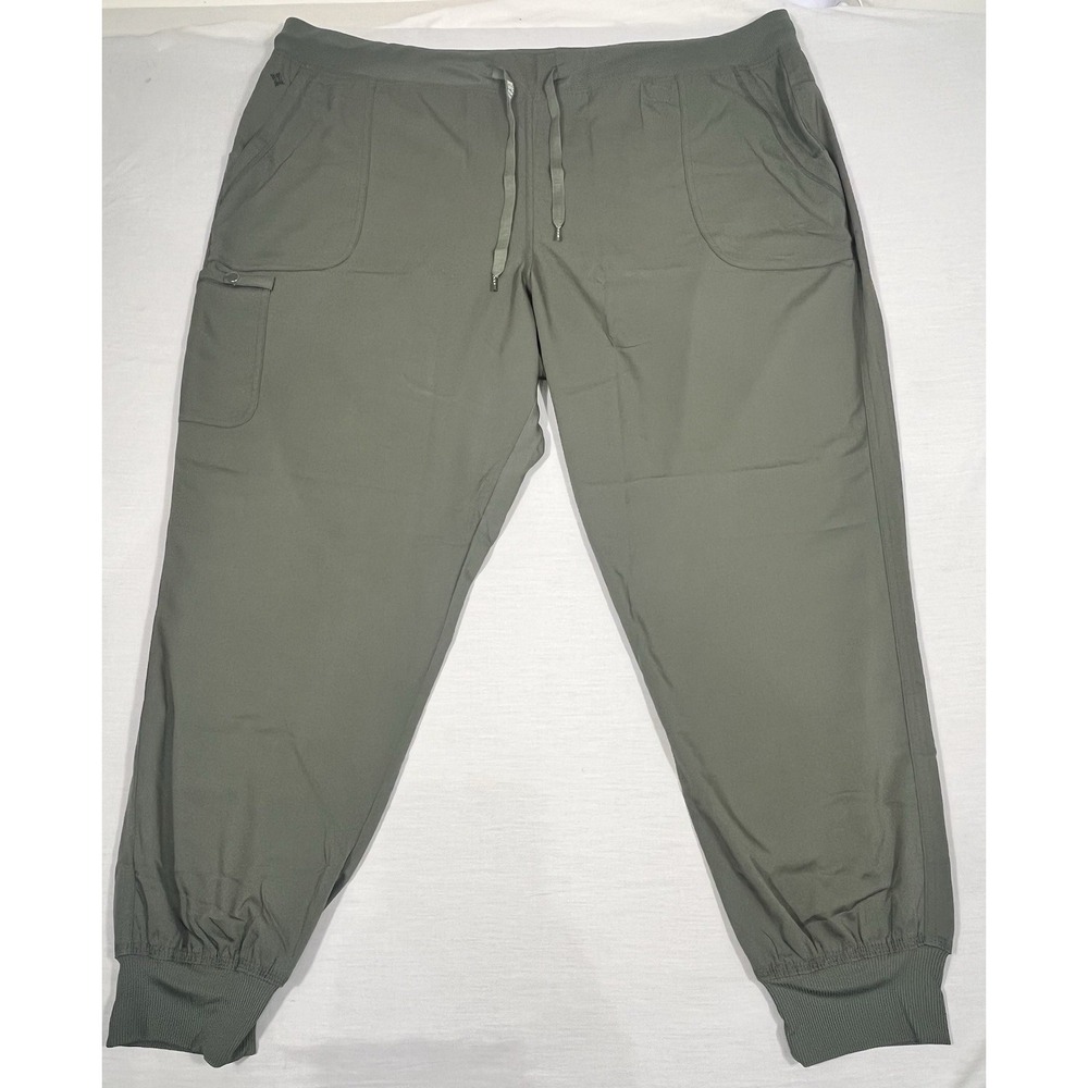 Med Couture Touch 7710 3XL Olive Green Cargo Jogger Scrub Pants Stretch 5 Pocket